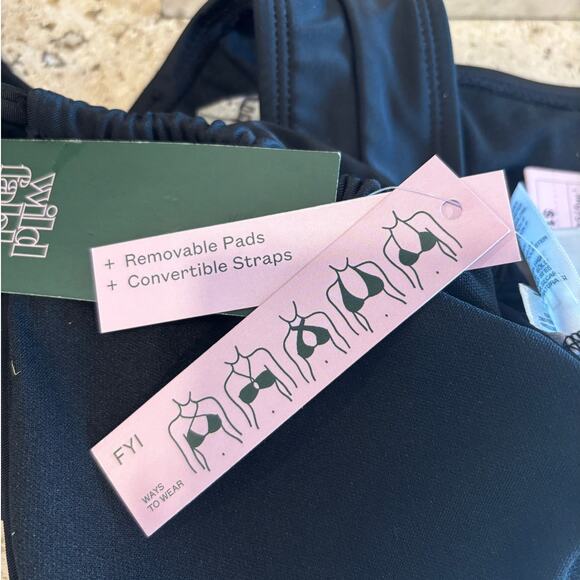 Wild Fable Black Triangle Cheeky XL Bikini Swimsuit Beach Vacation Bathing Suit - Picture 5 of 6